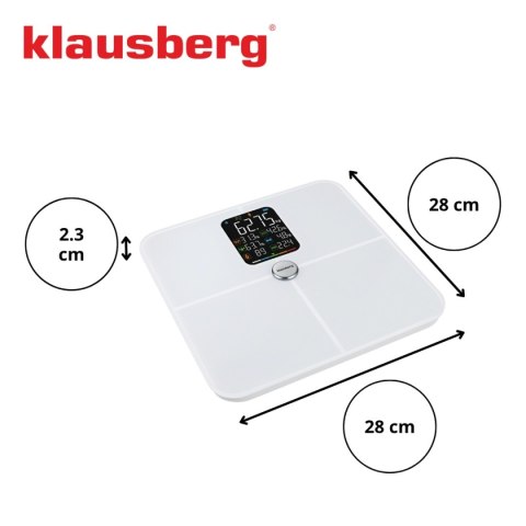 ANALITYCZNA WAGA ŁAZIENKOWA SMART IOS ANDROID KLAUSBERG KB-7941