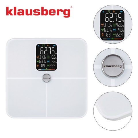 ANALITYCZNA WAGA ŁAZIENKOWA SMART IOS ANDROID KLAUSBERG KB-7941