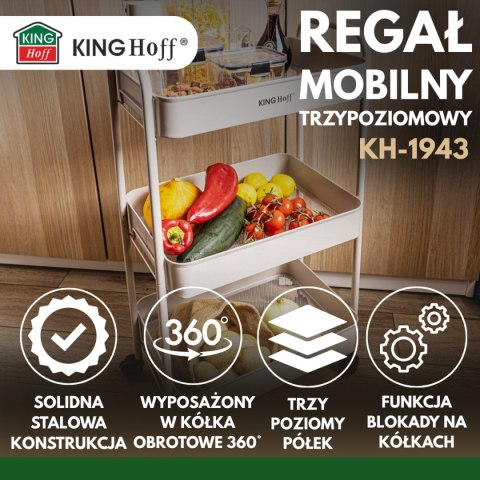 REGAŁ BAREK MOBILNY WIELOFUNKCYJNY KINGHOFF KH-1943