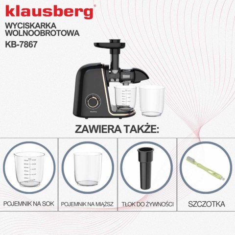 SOKOWIRÓWKA WYCISKARKA WOLNOOBROTOWA KLAUSBERG KB-7867