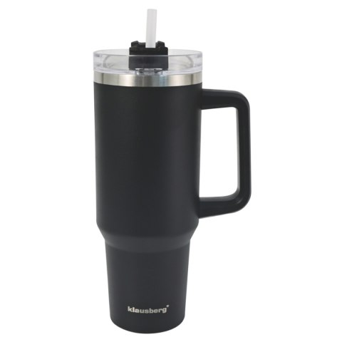 STALOWY KUBEK TERMICZNY TERMOS 1100ml Z RĄCZKĄ I SŁOMKĄ KLAUSBERG KB-7942