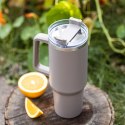 STALOWY KUBEK TERMICZNY TERMOS 1100ml Z RĄCZKĄ I SŁOMKĄ KLAUSBERG KB-7943