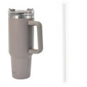STALOWY KUBEK TERMICZNY TERMOS 1100ml Z RĄCZKĄ I SŁOMKĄ KLAUSBERG KB-7943
