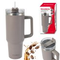 STALOWY KUBEK TERMICZNY TERMOS 1100ml Z RĄCZKĄ I SŁOMKĄ KLAUSBERG KB-7943