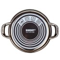 GARNEK EMALIOWANY 20cm 2L Z POKRYWĄ BANQUET METALLIC BLACK