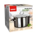 GARNEK EMALIOWANY 26cm 6L Z POKRYWĄ BANQUET METALLIC BLACK