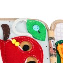 Książeczka sensoryczna edukacyjna filcowa 3D manipulacyjna ruchome elementy żyrafa
