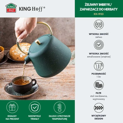 ZAPARZACZ ŻELIWNY IMBRYK 1L Z FILTREM KINGHOFF KH-1933