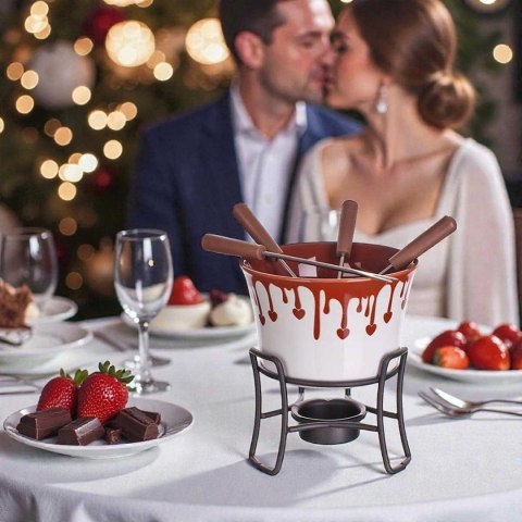 ZESTAW DO FONDUE CZEKOLADOWEGO + WIDELCZYKI BANQUET CHOCO DARK