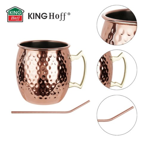 ZESTAW STALOWYCH KUBKÓW 500ml DO DRINKÓW MOSCOW MULE KINGHOFF KH-2000