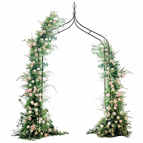 Pergola ogrodowa LUARO metalowa łuk z grotami na róże kwiaty pnącza 265 cm