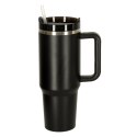 Kubek termiczny ze słomką i uchwytem termos 1200ml czarny