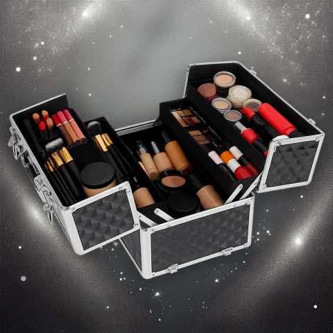 Kuferek na kosmetyki walizka organizer kosmetyczny XXL 3D