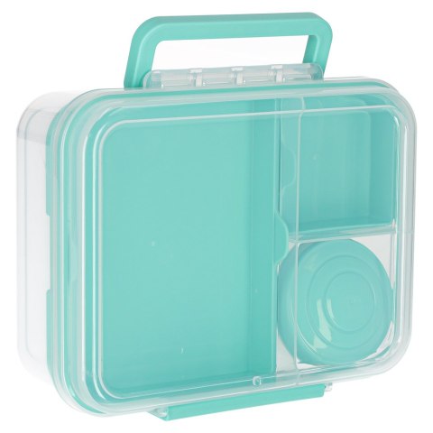 Lunch box śniadaniówka pudełko śniadaniowe z przegródkami dzielone 2200ml miętowe