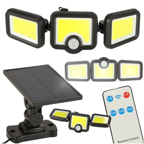 Lampa solarna LED 3w1 z czujnikiem ruchu zmierzchu