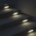 Lampa solarna schodowa ogrodowa zewnętrzna LED na schody czujnik zmierzchu 8 sztuk