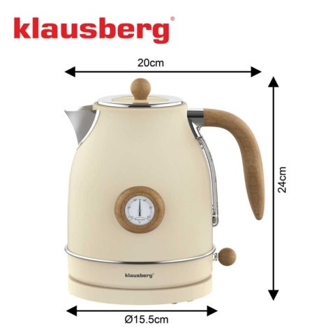 CZAJNIK ELEKTRYCZNY 1,7L Z TERMOMETREM KLAUSBERG KB-9006 RETRO