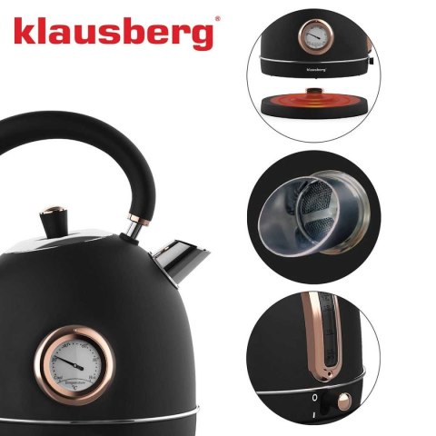 CZAJNIK ELEKTRYCZNY 1,8L Z TERMOMETREM KLAUSBERG KB-7905 RETRO