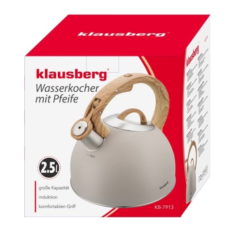 CZAJNIK STALOWY Z GWIZDKIEM 2,5L KLAUSBERG KB-7913
