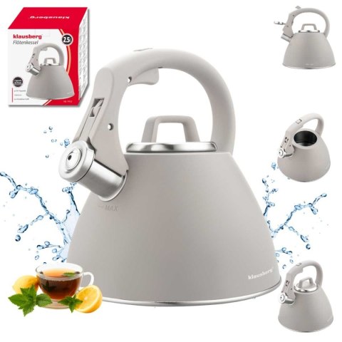 CZAJNIK STALOWY Z GWIZDKIEM 2,5L KLAUSBERG KB-7953