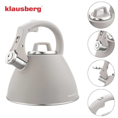 CZAJNIK STALOWY Z GWIZDKIEM 2,5L KLAUSBERG KB-7953