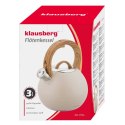 CZAJNIK STALOWY Z GWIZDKIEM 3L KLAUSBERG KB-7956 BEŻOWY MAT