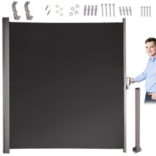 Markiza boczna tarasowa LUARO parawan zwijany 180 x 400 cm szary
