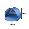 Namiot plażowy duży samorozkładający się automatyczny na plażę parawan ogrodowy XL 146x146cm + pokrowiec