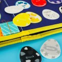 Tablica manipulacyjna sensoryczna montessori walizka plecak niebieski