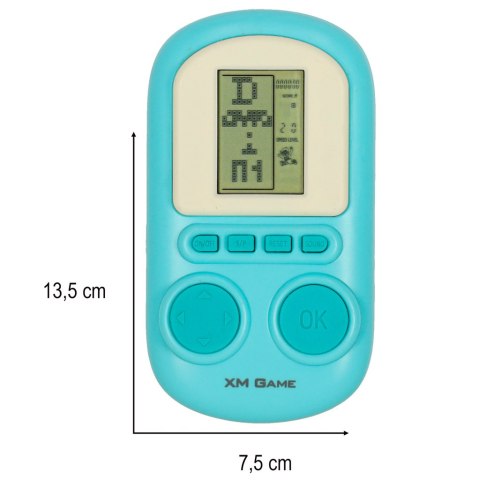 Gra zręcznościowa elektroniczna konsola retro gierka przenośna kieszonkowa niebieska
