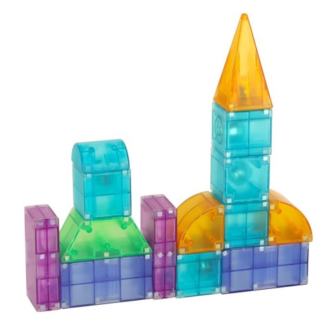 Klocki magnetyczne konstrukcyjne świecące elementy figury 3D 64 el.