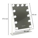 Lusterko do makijażu kosmetyczne podświetlane 12 LED Hollywood z 12 żarówkami USB 30 x 40 cm