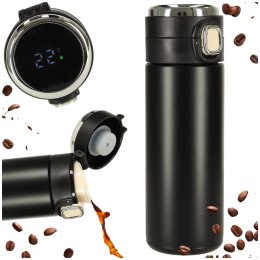 Kubek bidon termiczny z ustnikiem termos LED 350ml czarny