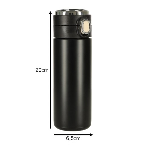 Kubek bidon termiczny z ustnikiem termos LED 350ml czarny