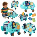 Słonik tablica manipulacyjna montessori wbijak sorter klocki młotek 26cm