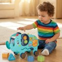 Słonik tablica manipulacyjna montessori wbijak sorter klocki młotek 26cm