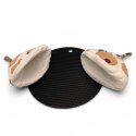 EMALIOWANY GARNEK ŻELIWNY PŁASKI 30cm 3L HAGE CREAM