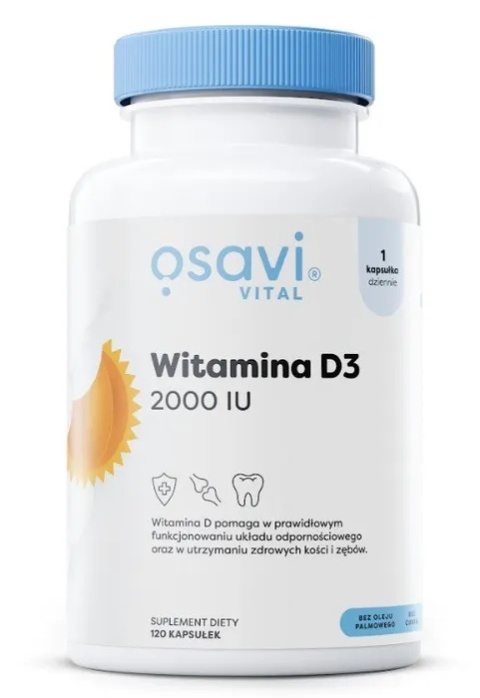 Osavi - Witamina D3, 2000IU, 120 kapsułek miękkich