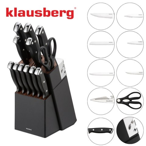 ZESTAW NOŻY KUCHENNYCH I DO STEKÓW W BLOKU KLAUSBERG KB-7985