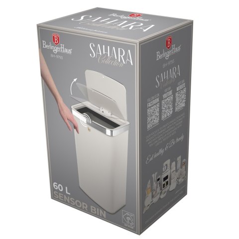 Kosz na śmieci sensoryczny o pojemności 60l Sahara BerlingerHaus BH-9793