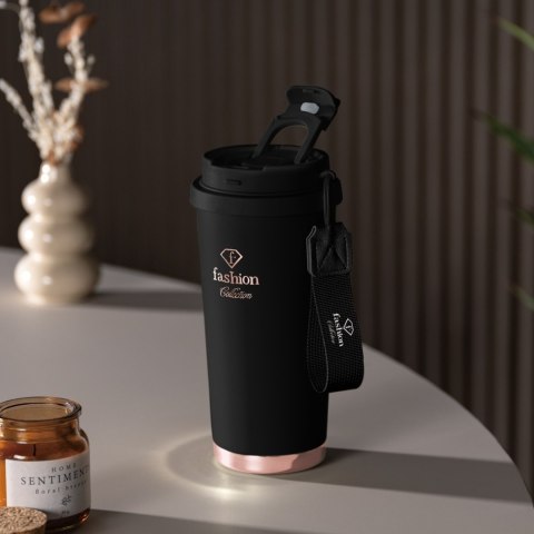 Kubek termiczny 0,5L Fashion TV FTV-0132 Matte Black- Rose Gold