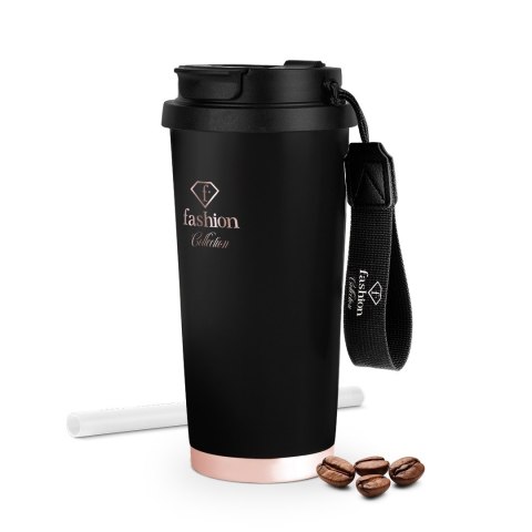 Kubek termiczny 0,5L Fashion TV FTV-0132 Matte Black- Rose Gold