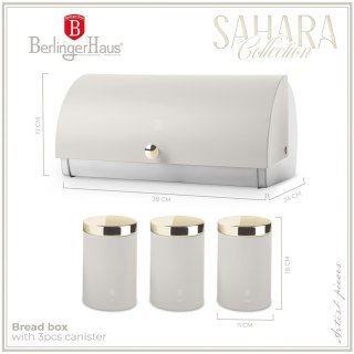Zestaw 3 pojemników i chlebak BerlingerHaus BH-6739 Sahara Collection