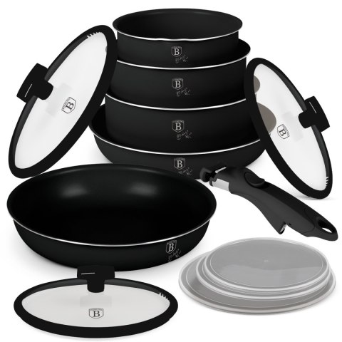 Zestaw garnków 12el. z odpinaną rączką BerlingerHaus Matte Black Collection BH-8248
