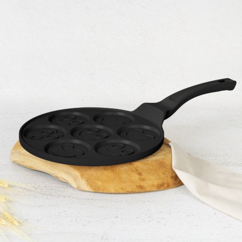 Patelnia do naleśników 26cm | Pancakes wzór emoji BerlingerHaus BH-7791 Matte Black Collection