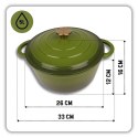 EMALIOWANY GARNEK ŻELIWNY 26cm 5L HAGE OLIWKOWY
