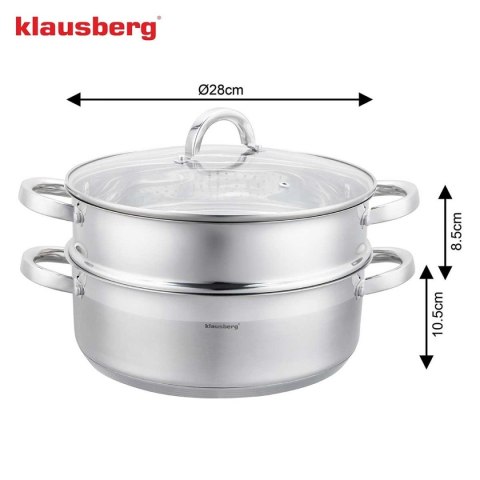 PŁASKI GARNEK NA PARĘ KLAUSBERG 3 ELEM. 28cm KB-9074