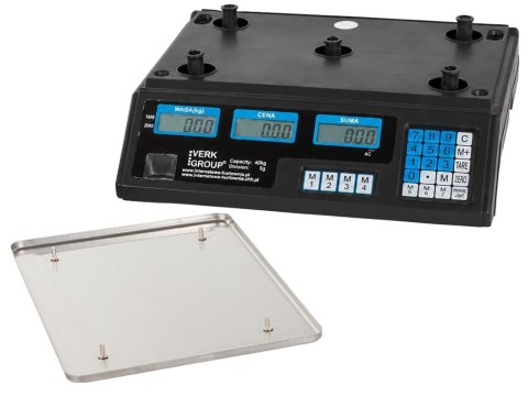 Waga sklepowa elektroniczna kalkulacyjna 40kg pl