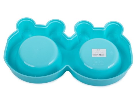 Miska podwójna dla psa kota metalowa 0,3l x 2