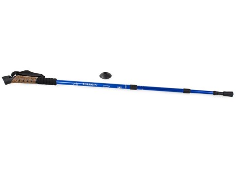Kij nordic walking z korkową rączką kolor niebieski